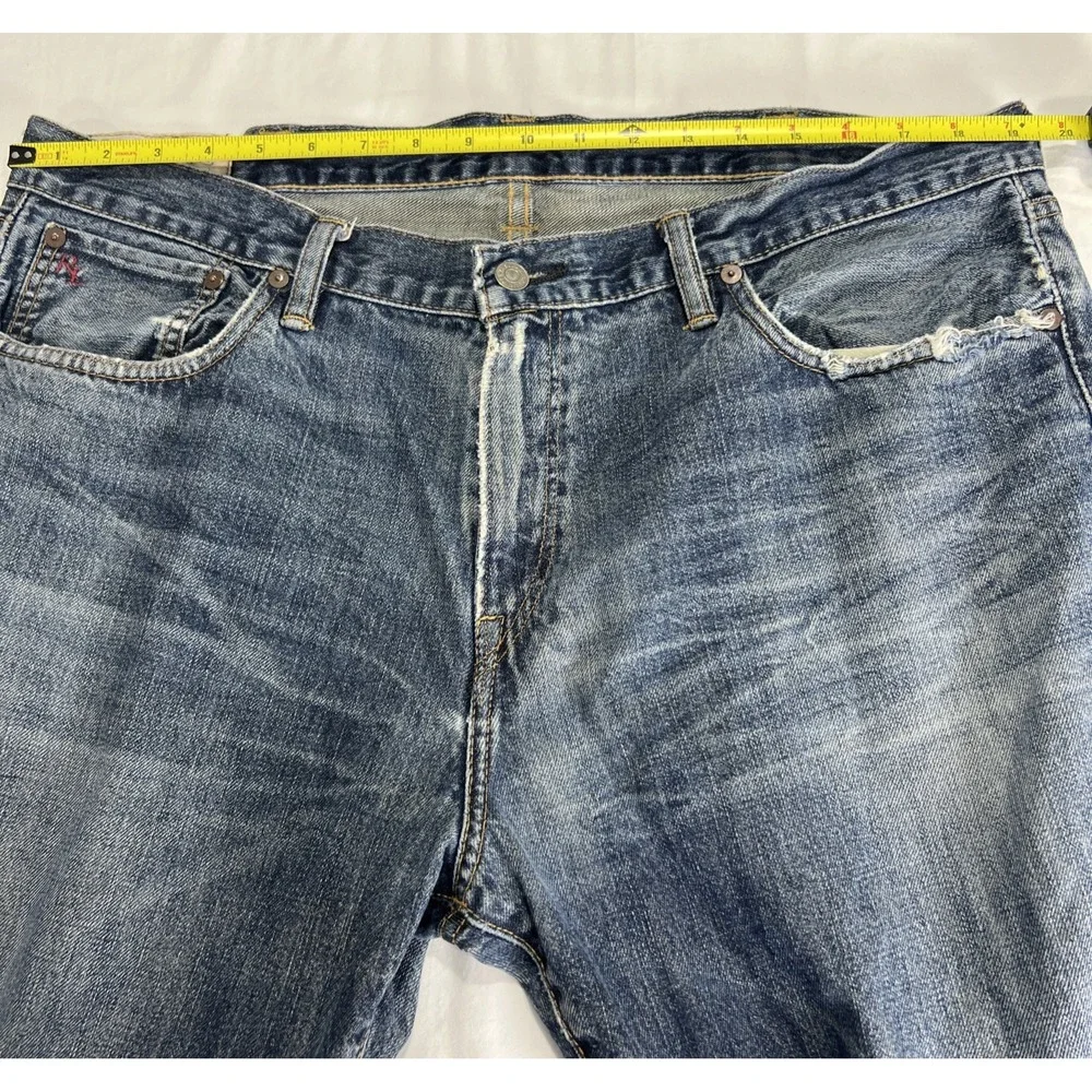 Polo Ralph‎ Lauren PRL Classic Denim Jeans 38 x 30 Distressed RL Logo Denim F12
